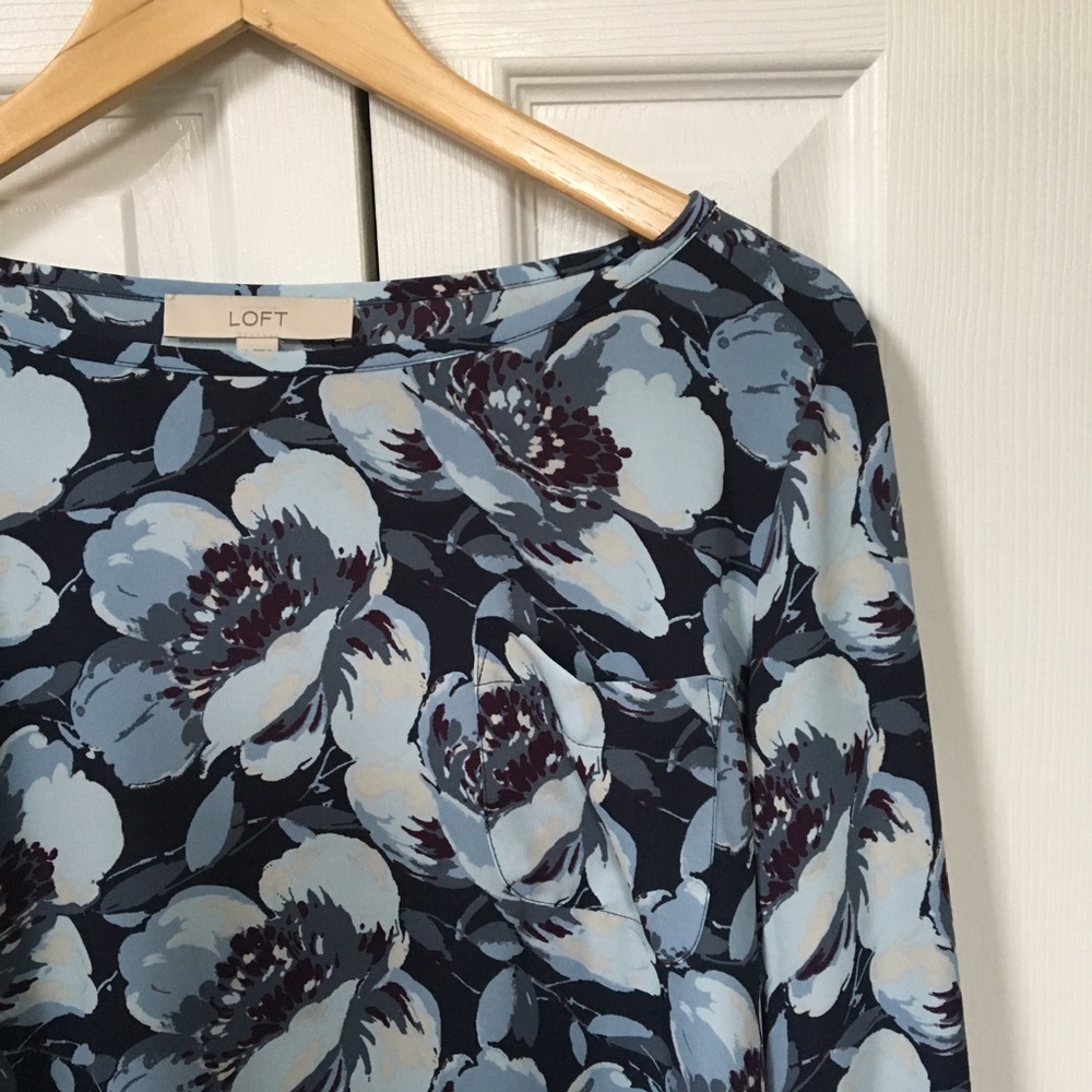 Loft Floral Blouse with Pocket